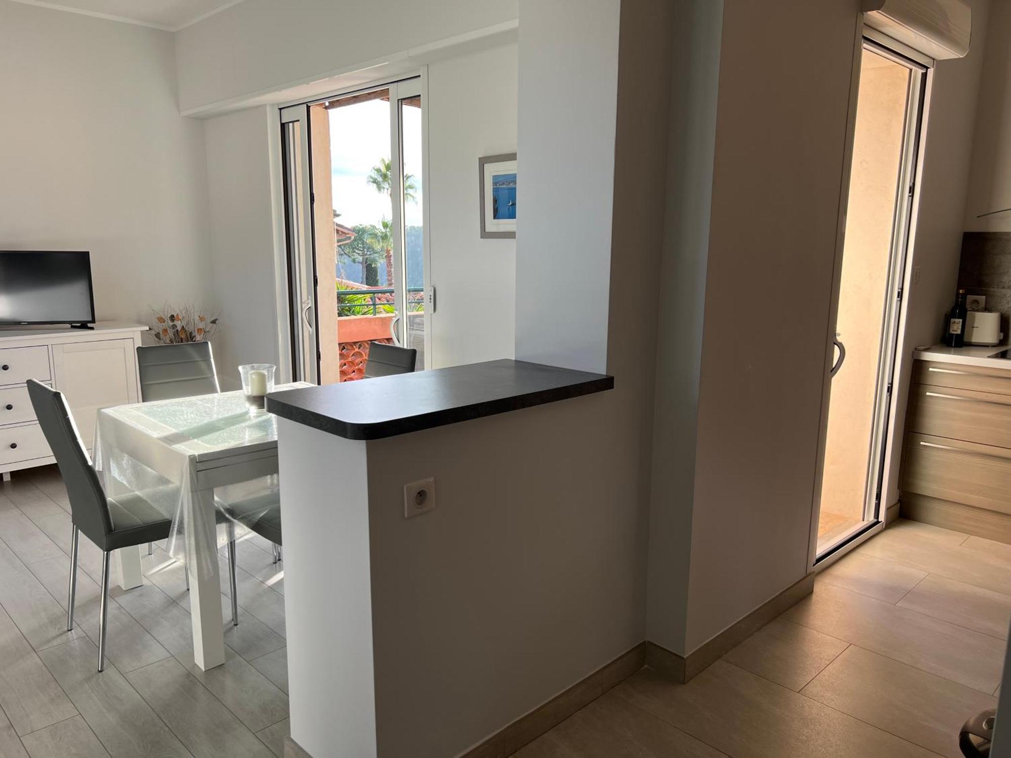 Agréable 3 pièces climatisé avec vue mer et parking Villefranche-sur-Mer Esterno foto